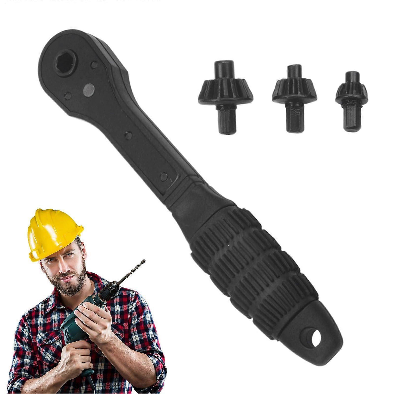 2-in-1 Drill Chuck Ratchet, Portable Drill Chuck Tool, Multi-Function Quick-Change For Bike Installation Maintenance