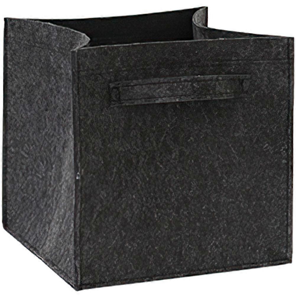 Dark Grey Foldable Laundry Basket with Handle for Storage Felt Material 7.5 x 12.8 x 16.9 inches