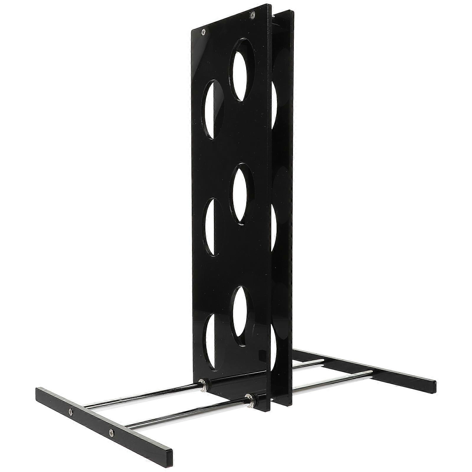 Black Acrylic and Iron Wine Rack for Cake Display Stable and Compact Design Fits Desktop or Bookshelf 6.5x4.3 Inches