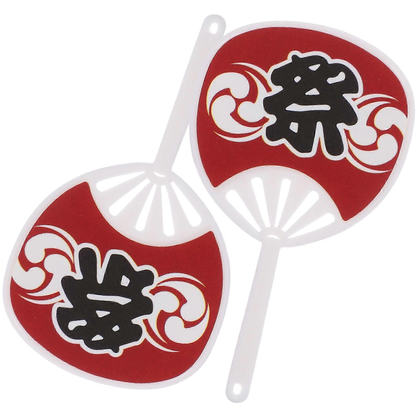 Small Plastic Fan For Children And Girls With Fan-shaped Design 6.00X3.50X0.20CM Miniature Style 2Set
