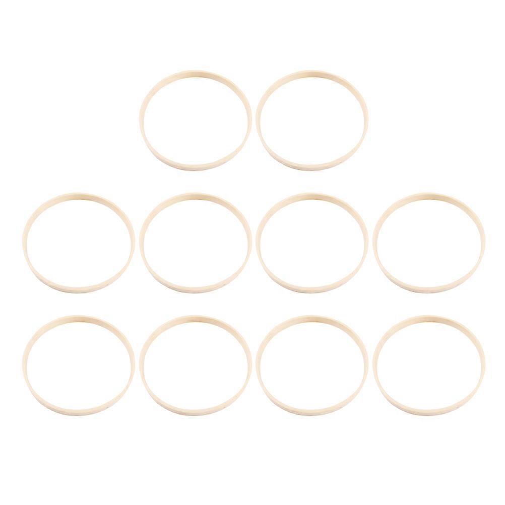 Cercle de broderie bricolage 10Set pour la décoration de la boutique à la maison Tissu de fixation d’artisanat fait à la main jaune clair 30x30 cm