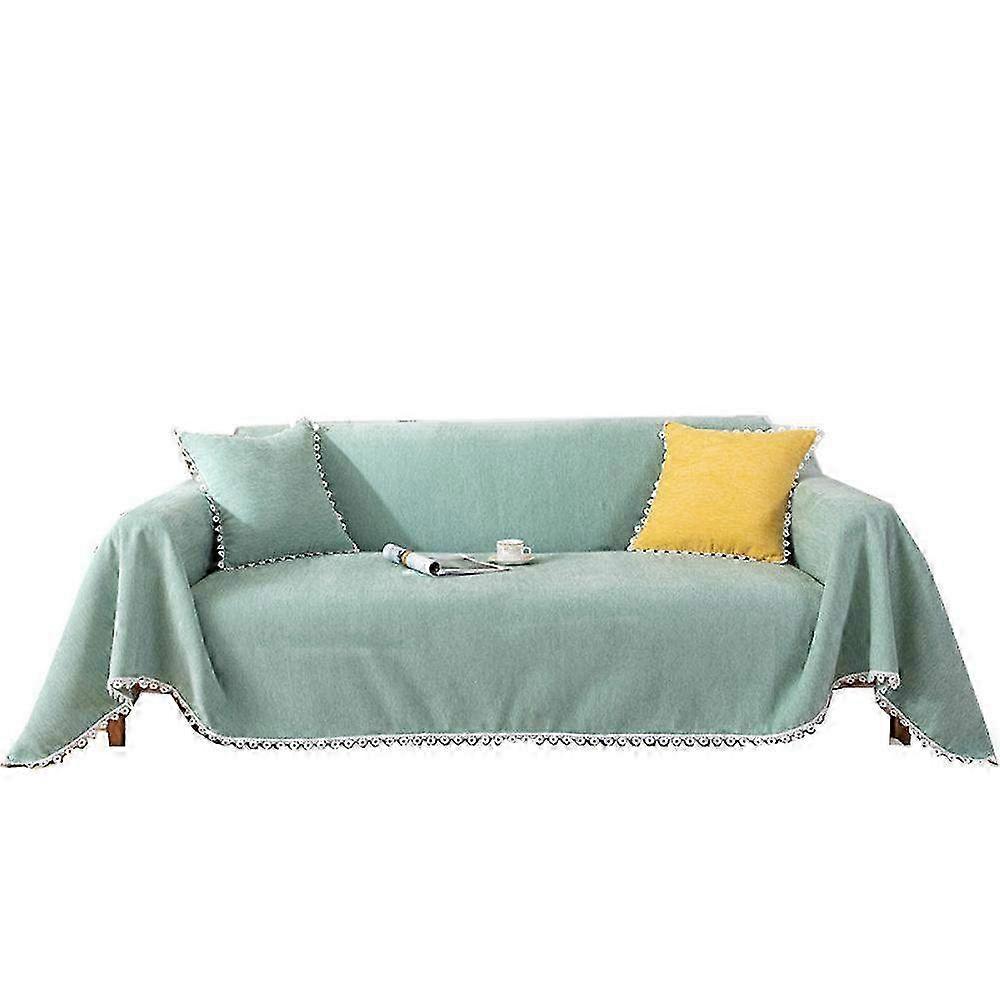 Machine Washable Chenille Sofa Cover Slipcover in Light Green - All Seasons 180x300cm Protection for Sofa & Furniture