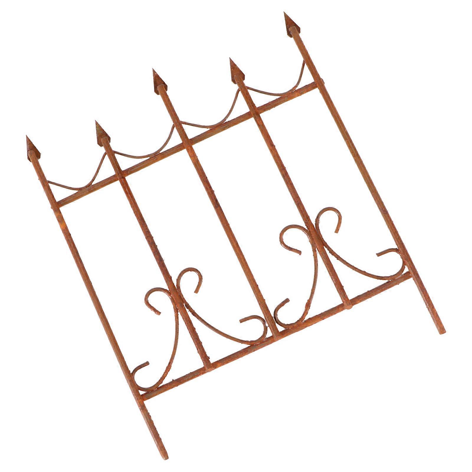 Retro Mini Fence Decoration Made from Iron in Light Brown for Mini House Decor Compact Size