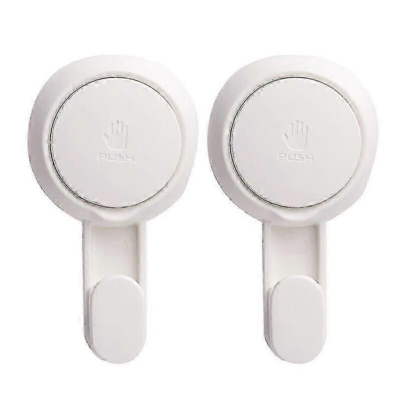 2-Pack Plastic Suction Cup Hooks - Strong Bathroom/Towel
