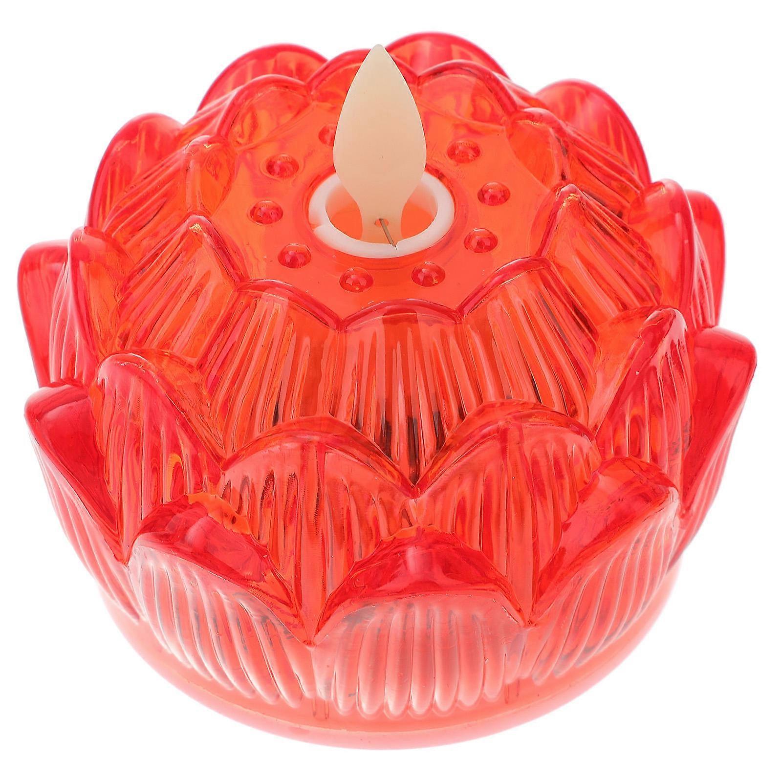 Lotus Shape LED Candles 6Pcs Gifting Occasions 7X7X8CM Red Smooth Surface Durable
