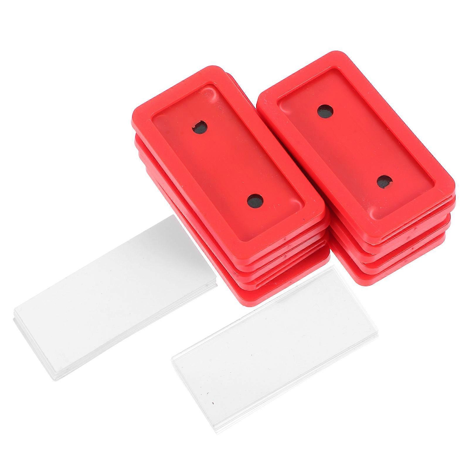 Magnetic Label Holders for Home Organization Durable Plastic Rubber Red Color Easy to Use 10pcs