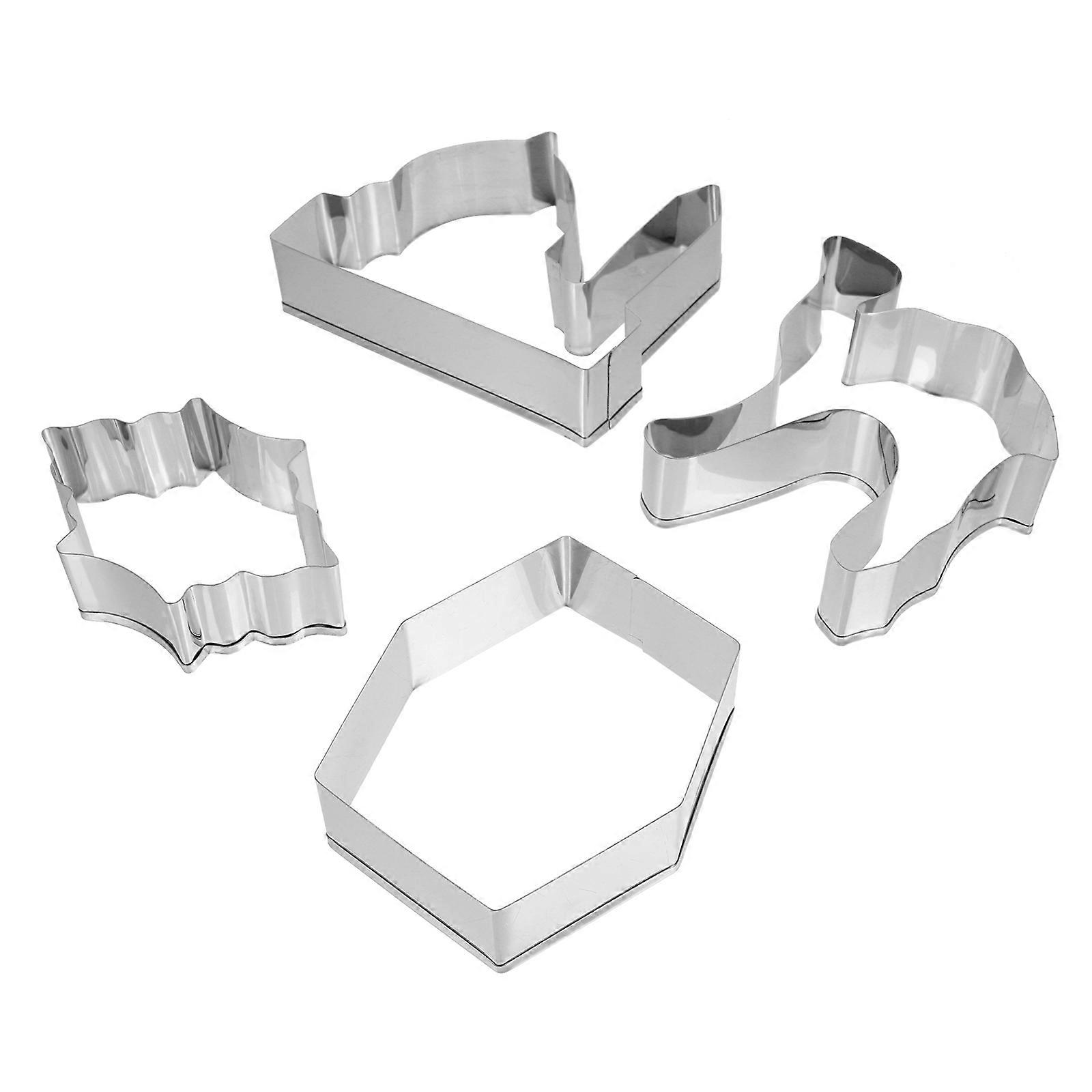 4Pcs Cookie Molds For Baking Cookies In Muslim Theme Shape Suitable For Family Gatherings Featuring Stainless Steel Construction