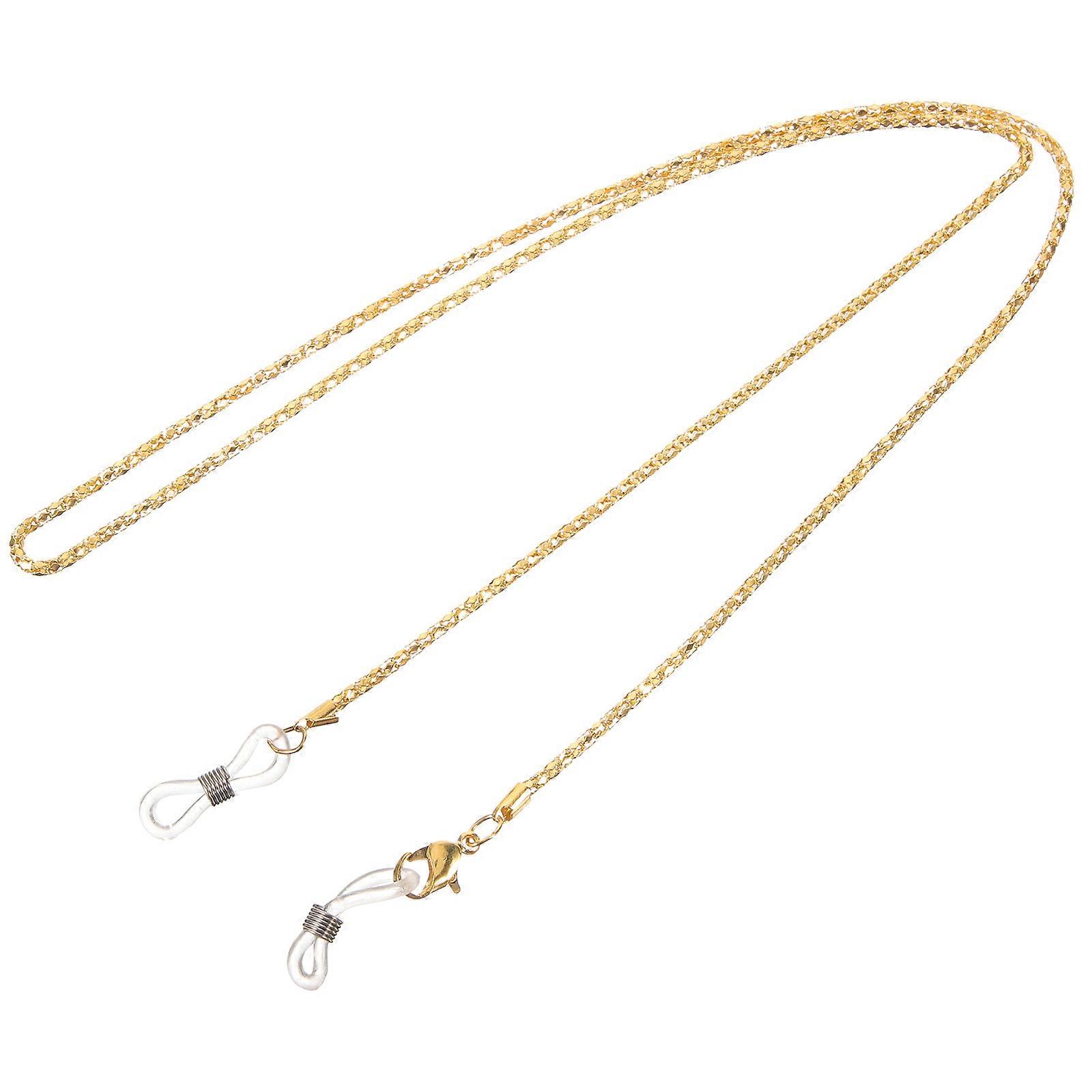 Golden Alloy Glasses Chain for Eyeglasses Conveniently Holds Glasses Securely Around Your Neck 28.3 Inch