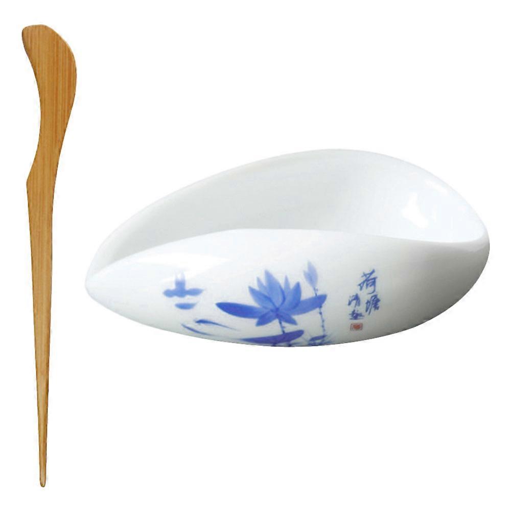 Porcelain Tea Scoop for Loose Leaf, Lightweight Spoon with Ergonomic Design for Home, Office and Travel Use