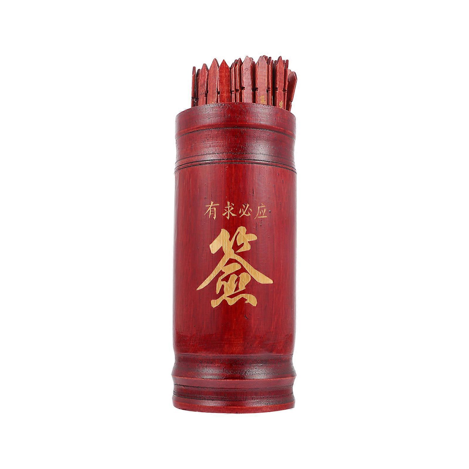 Buddhist Divination Sticks Game Prop Made of Composite Material Dark Red for Home Decor 7.5 inch