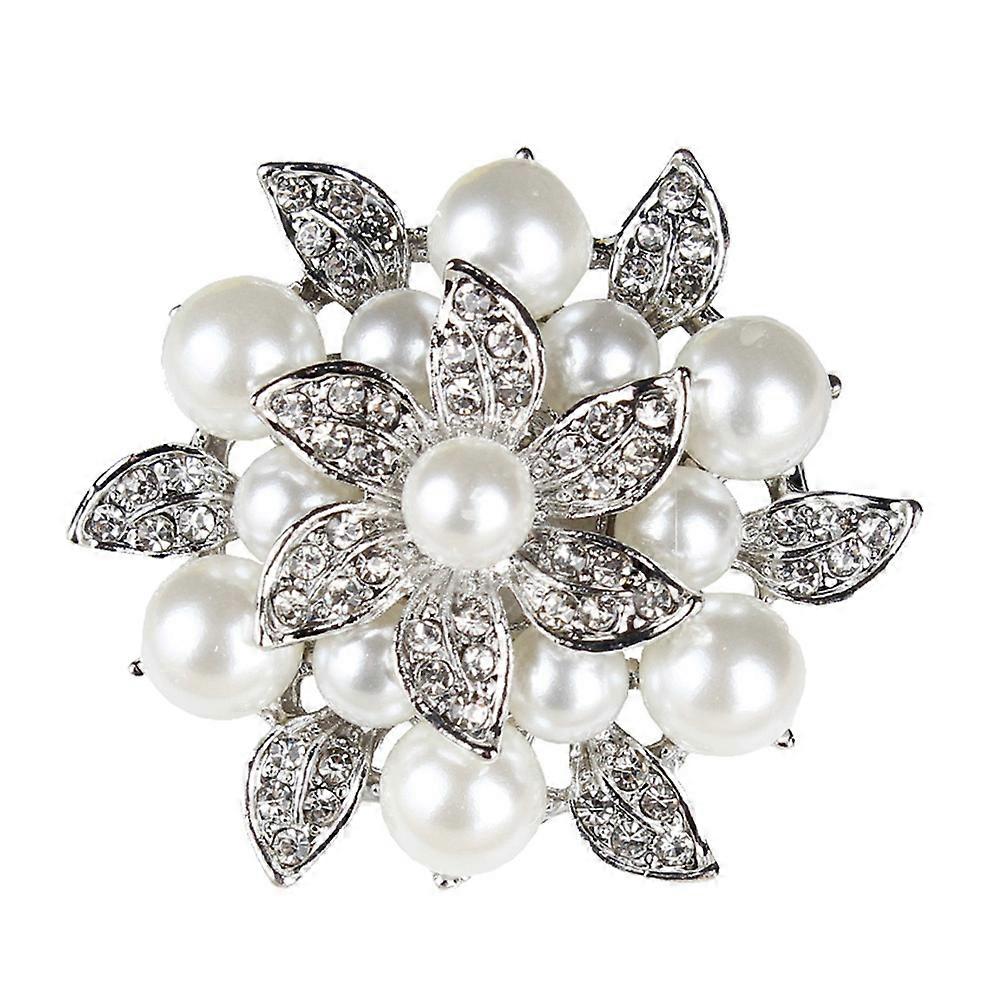 クリスタル装飾とシルバー合金の装飾用女性用ラインストーンシューズクリップ 2PCS