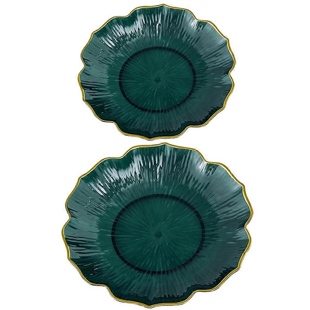 Green Candy Storage Plate for Home Use with Wide Applications Ideal for Fruits Snacks 2 Pcs