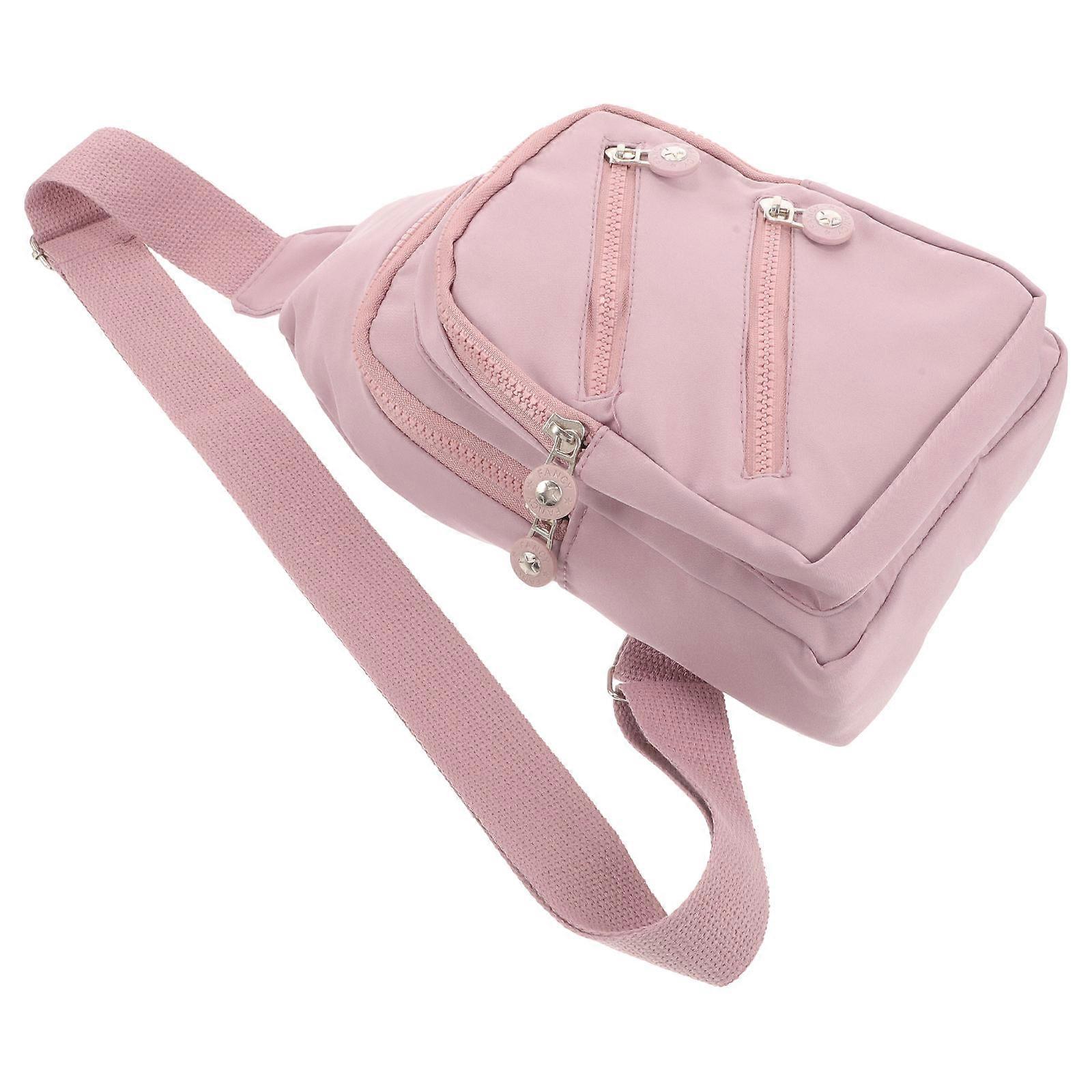 Small Chest Bag For Women Made Of Durable Nylon Fabric Designed For Everyday Use With Multi-layered Organization In Violet 1Pcs