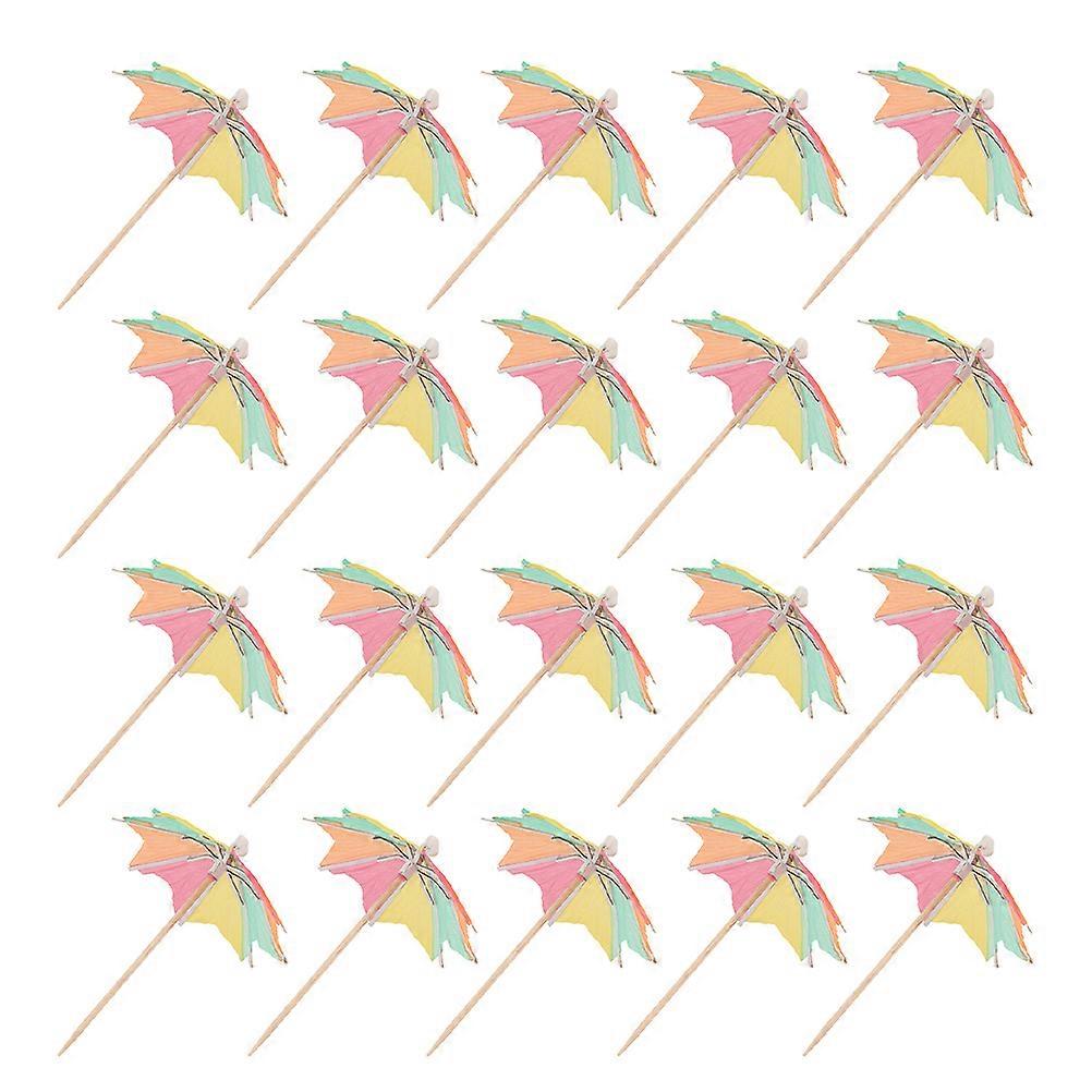Tropical Cocktail Umbrellas & Appetizer Picks Party Drink Decor 100pcs Set