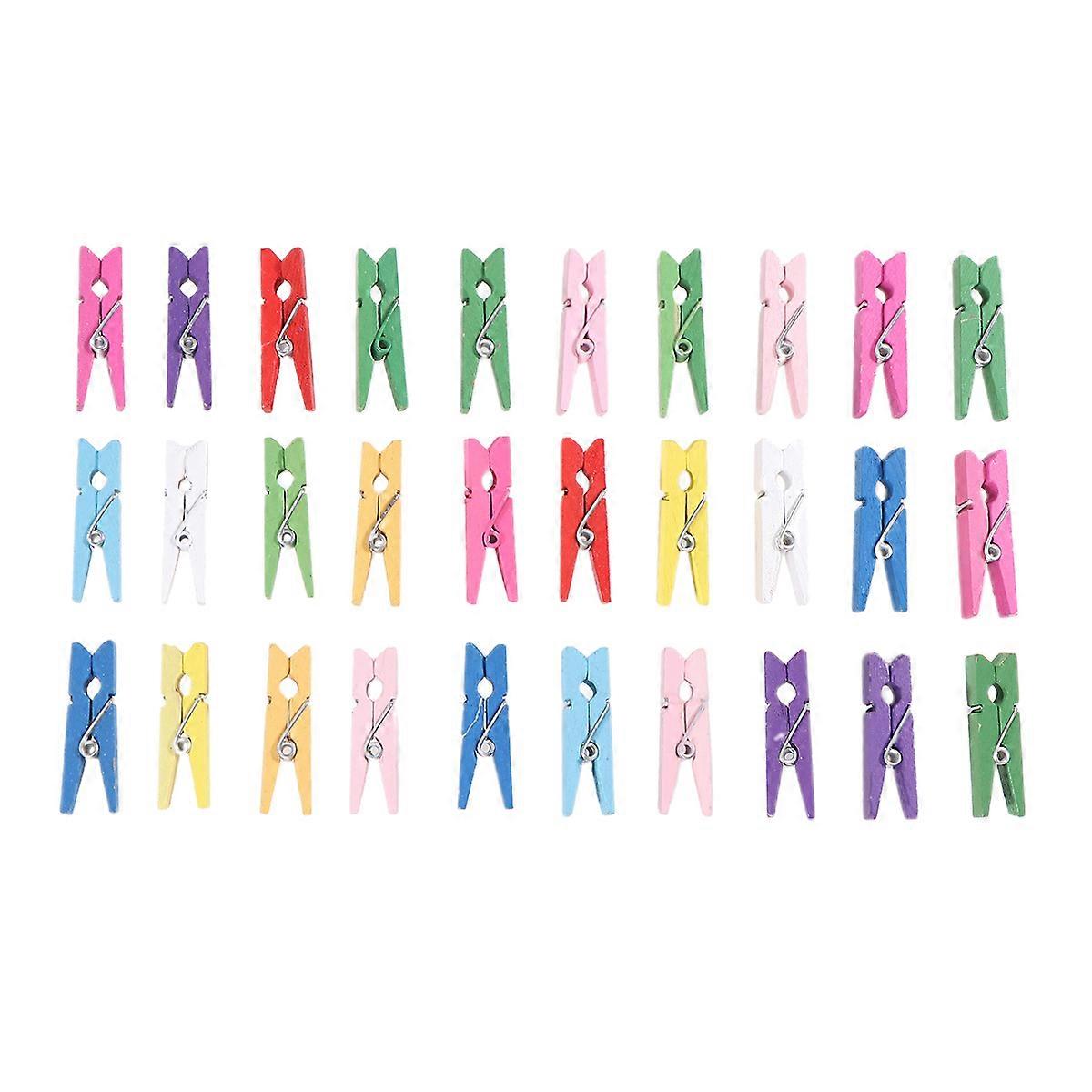 30pcs Multicolor Mini Photo Clips for Displaying Photos Made of Plastic 35x07cm