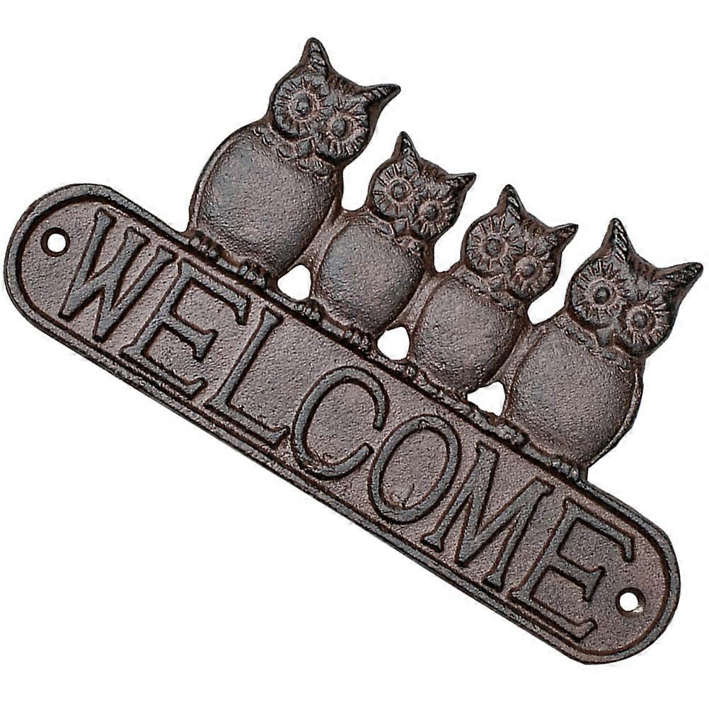 Welcome Hanging Sign Plaque Wall Decoration For Homeowners Outdoor Use 23x12cm European Retro Style 1Pack