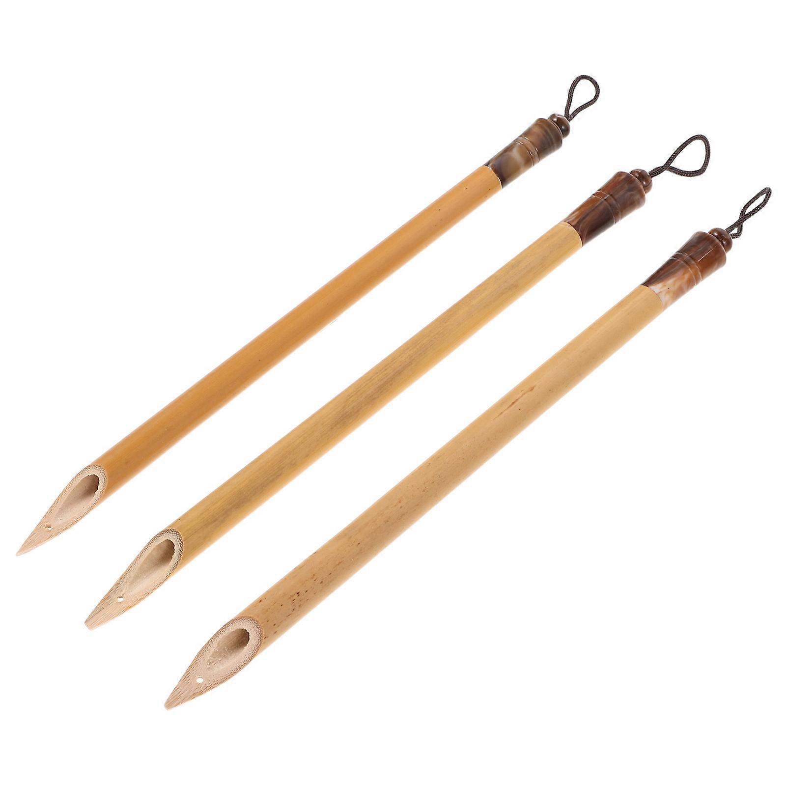 Bamboo Pen 3Pcs Set For Drawing And Painting Designed As A Vintage Arabic Writing Tool With A Flat Tip Shape