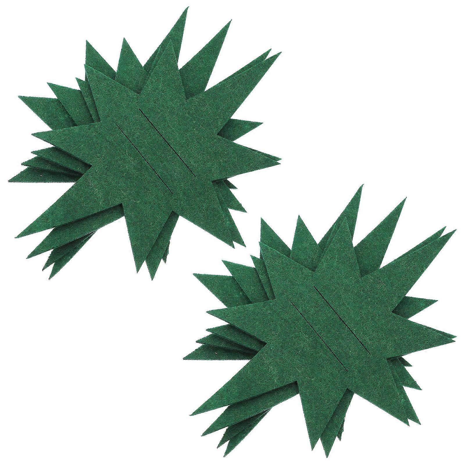 8Pcs Christmas Party Utensil Holder Christmas Tree Shape Cutlery Holder For Tableware Storage Green Felt Material
