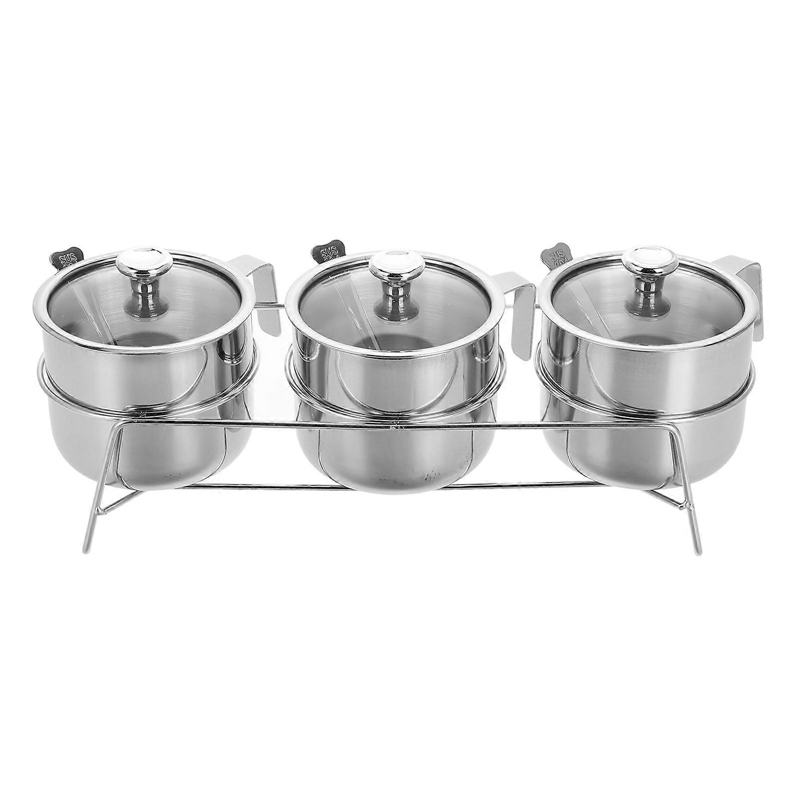 Transparent Condiment Jars Allowing Clear Visibility Monitoring For Household Users 1 Set