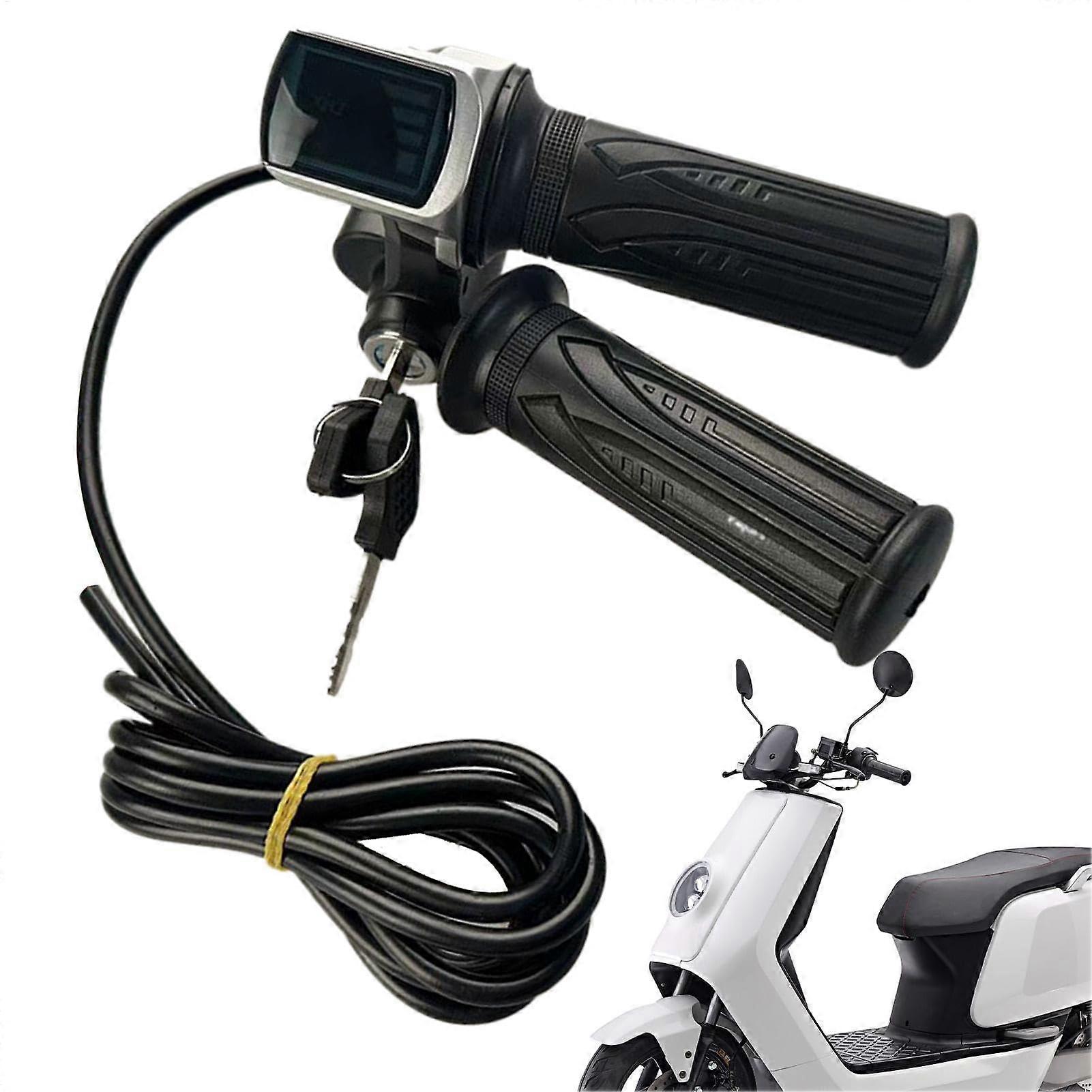 Electric throttle grip with LCD battery voltage display for scooters and motorcycles 48V