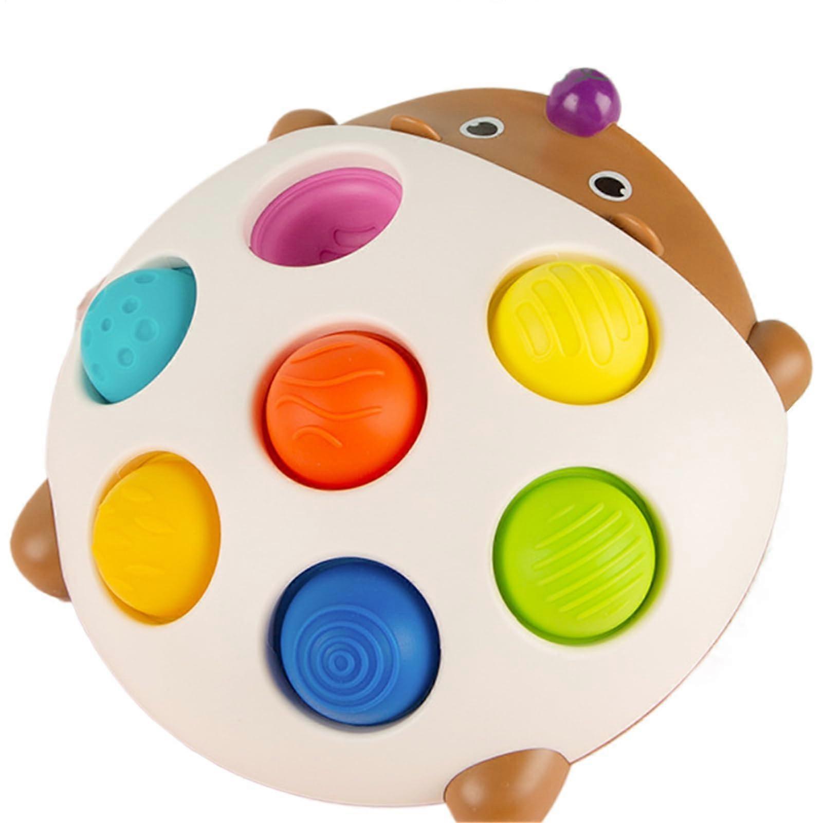 Toddler Squeeze Board Toy Hedgehog Shape Soft Silicone Sensory Fidget Color Recognition Educational Toy for Boys Girls