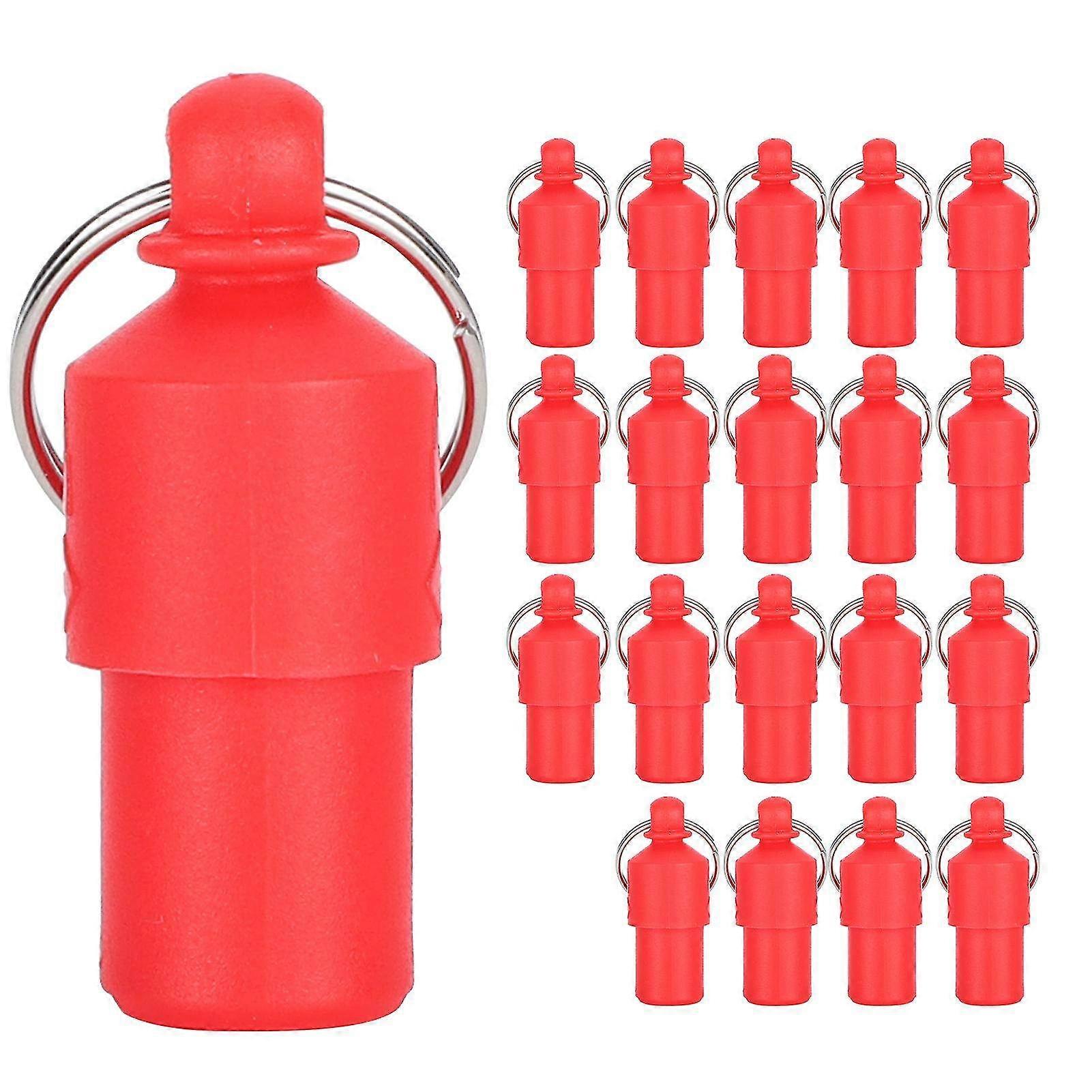 20pcs Anti-Lost Pet Tag Set for Dogs & Cats - ID Name Address Labels with Storage Barrel Tube & Red Collar Pendants