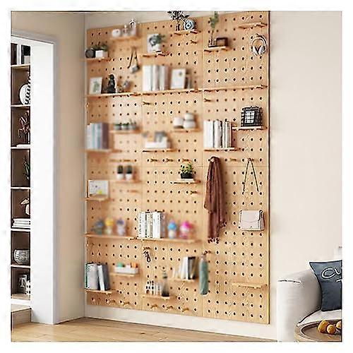Wooden pegboard for wall mounting, display storage, pegboard panel kit (60 x 80 cm)