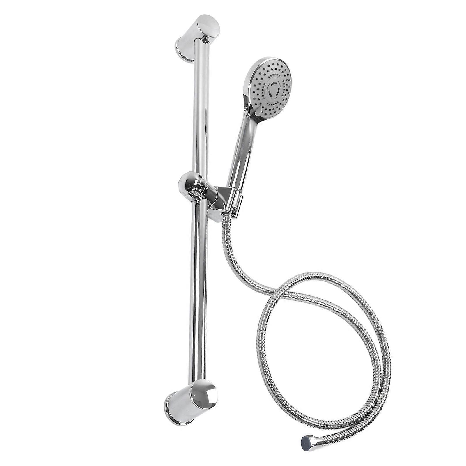 Shower Rail Set Handheld Shower Head Adjustable Slide Bar with 150cm/59.06in Shower Hose G1/2 for Bathroom