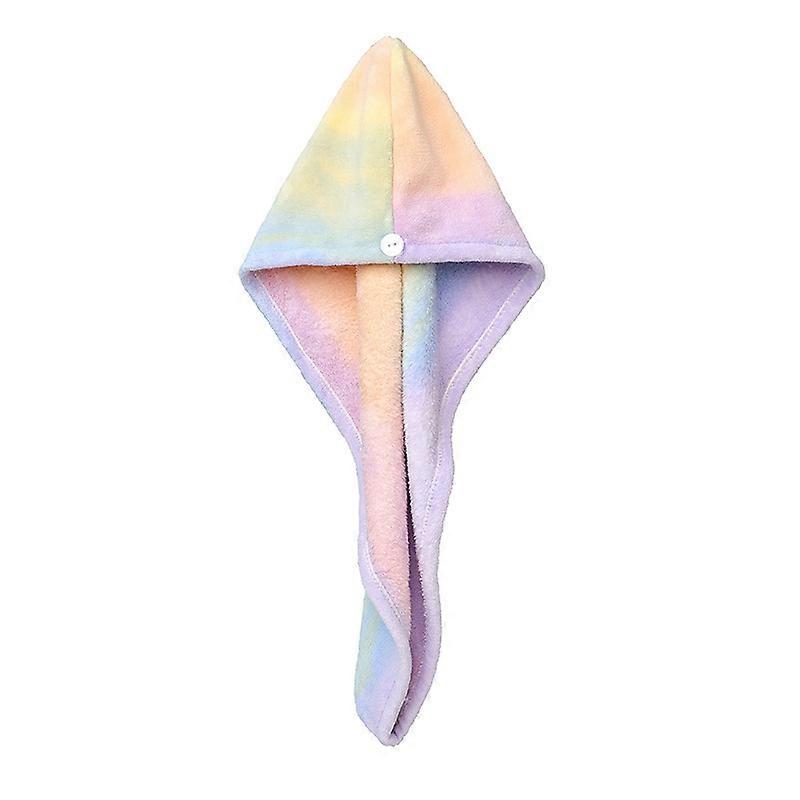 Shower cap coral fleece soft and durable practical colorful hair drying cap colorful cloud drying cap