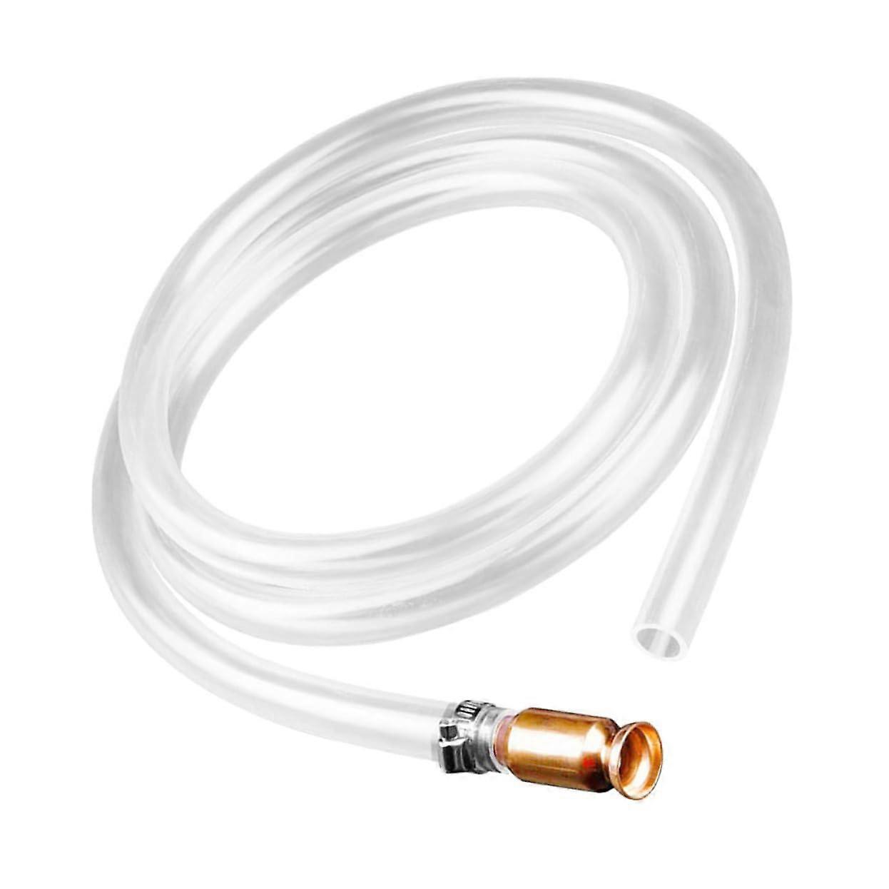 Fuel hose for gasoline and fuels, multipurpose pump suction hose with copper adapter for easy liquid transfer, hand pump