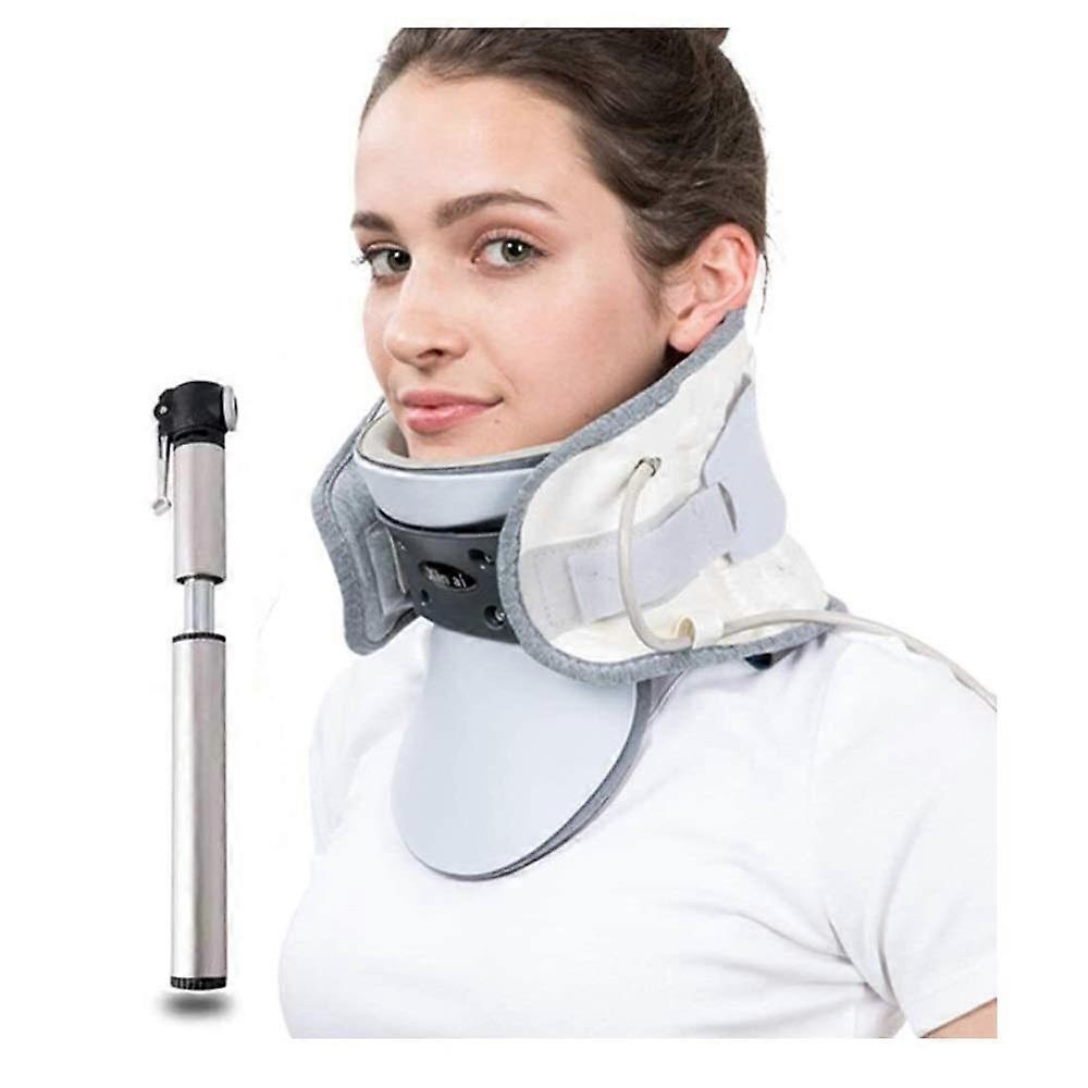 Neck Traction Device for Pain Relief with Cervical Support and Spine Alignment – Gray