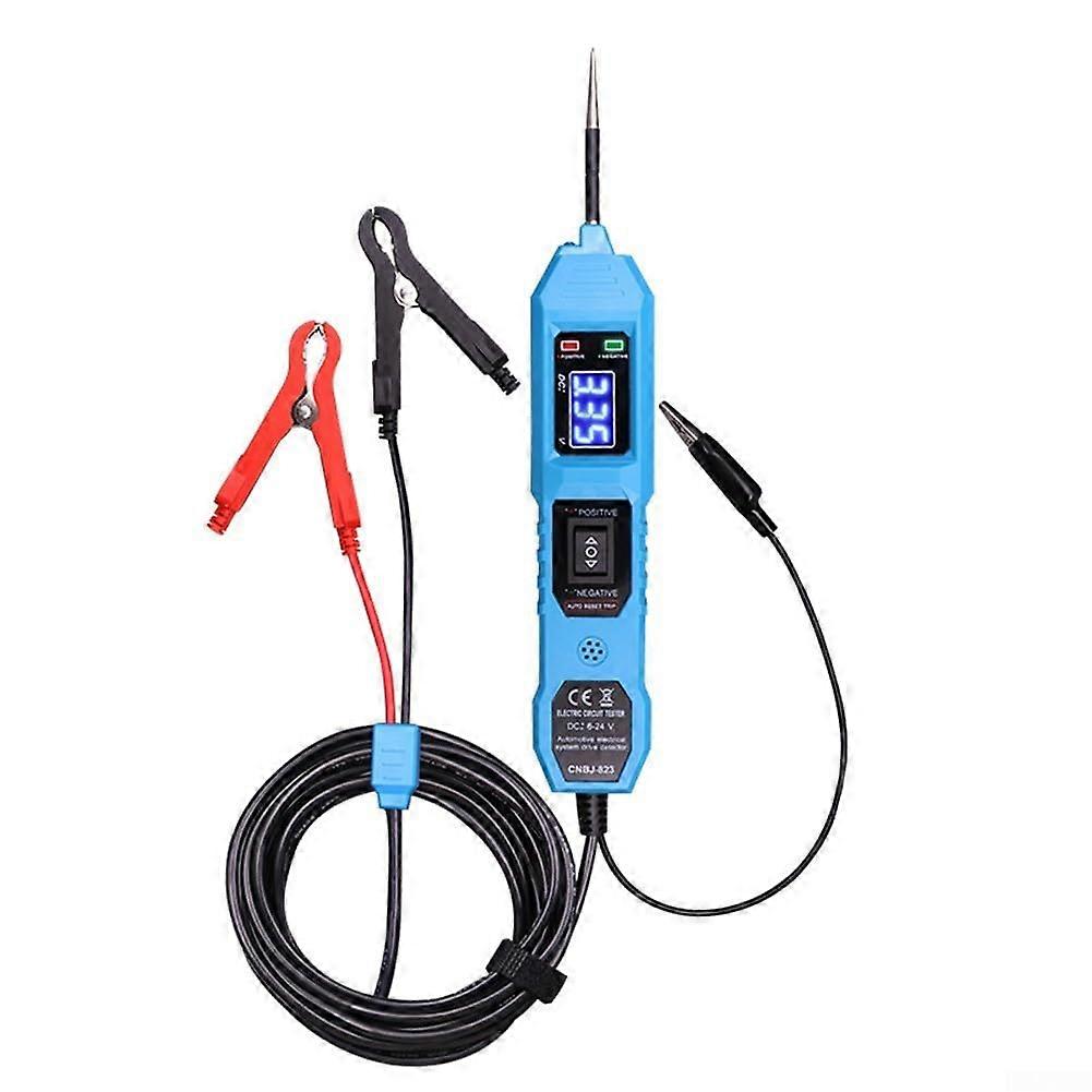 Automotive Circuit Tester with LCD Display and Flashlight for Voltage Detection and Electrical System Troubleshooting