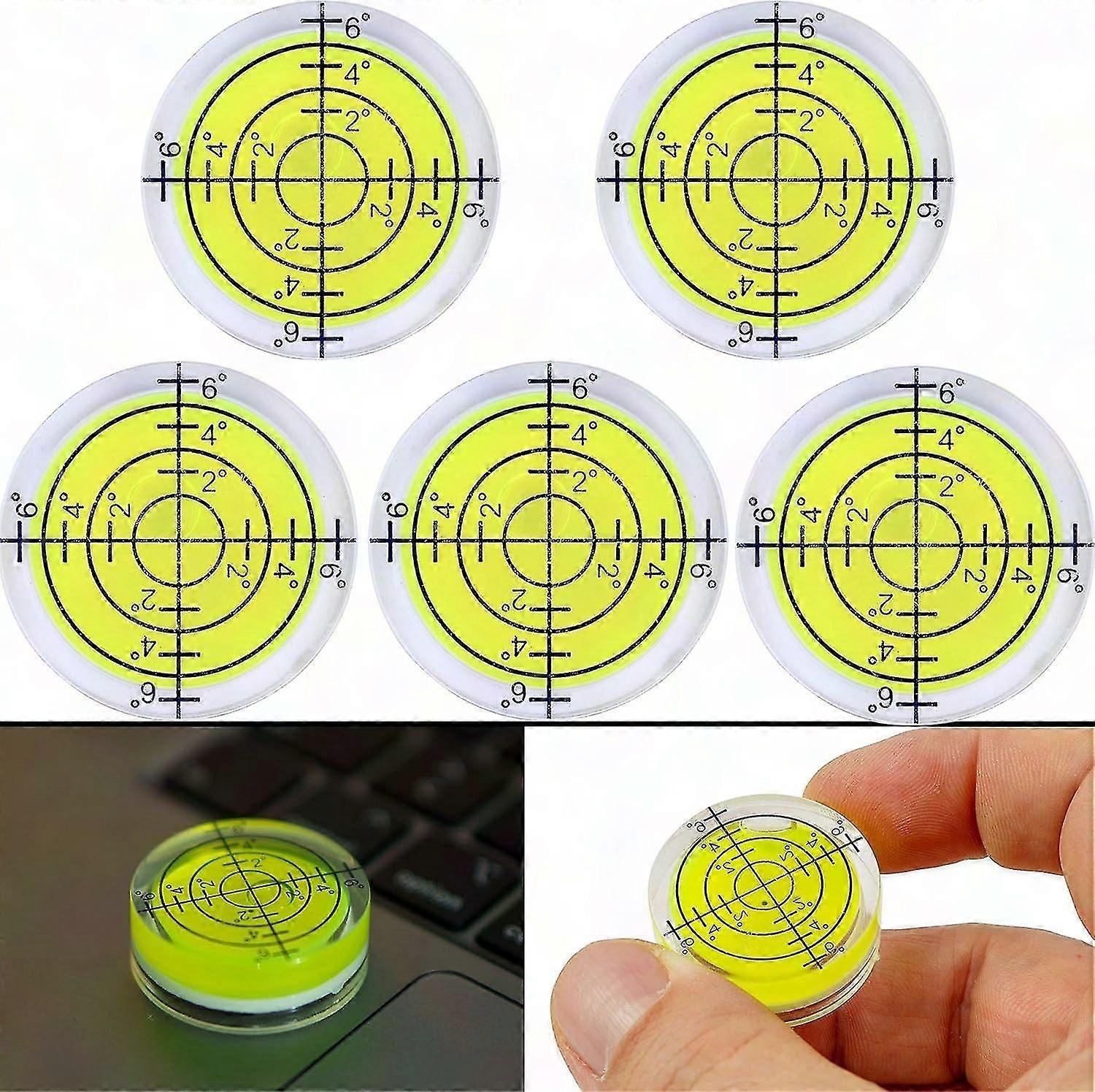 5-Pack Mini Spirit Level 32mm - Precision Bubble Level for Camera, Camping, Caravan & DIY