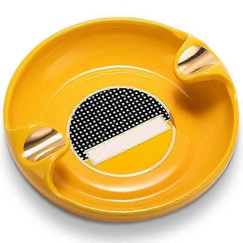 Cigar Ashtray Ceramic Exquisite Double Slot Large Diameter Cigar Dedicated Ashtray