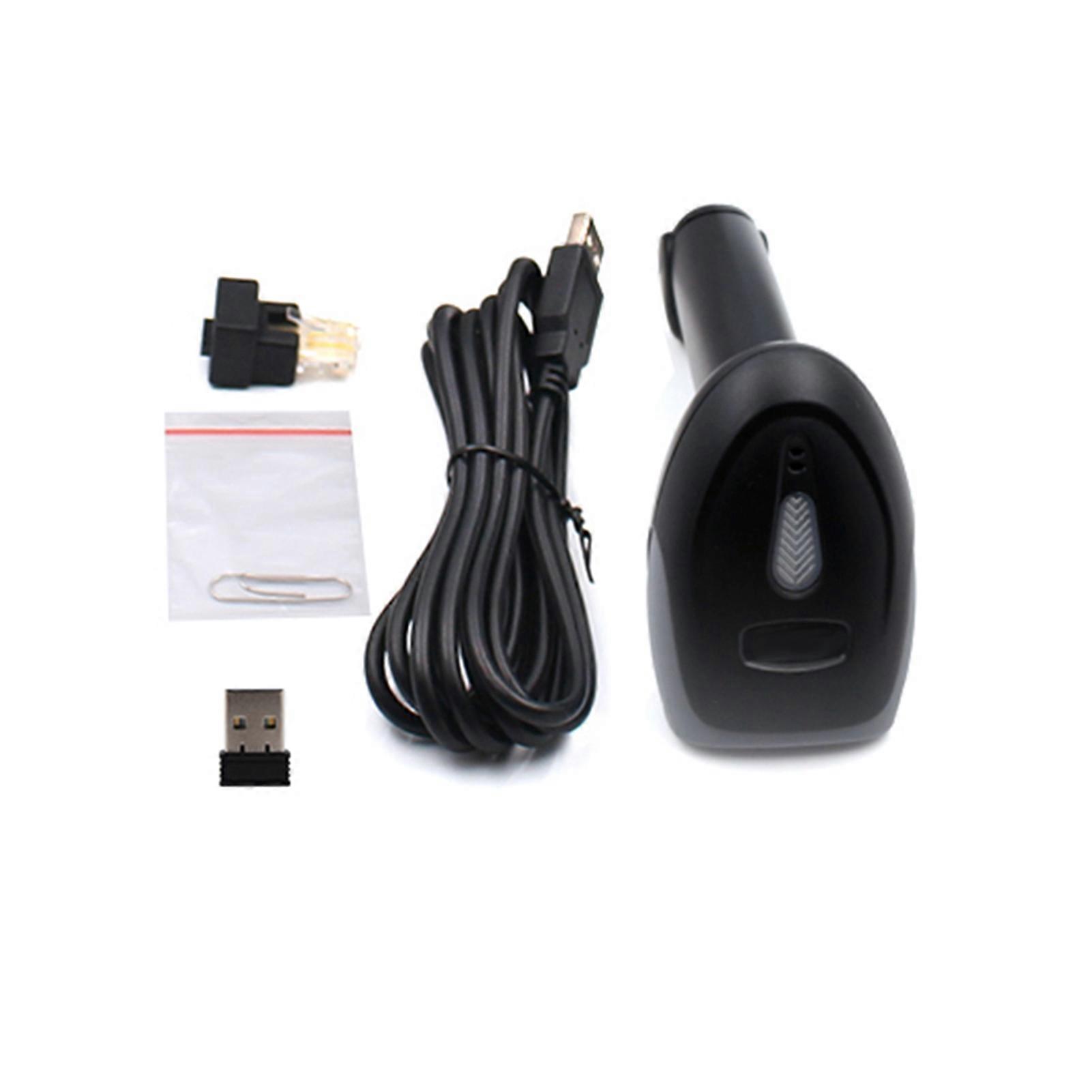 Handheld 1D Barcode Scanner 2.4G Wireless and USB Wired Code Reader Compatible with Windows Android for Retail Supermarket Library Logistics Warehouse