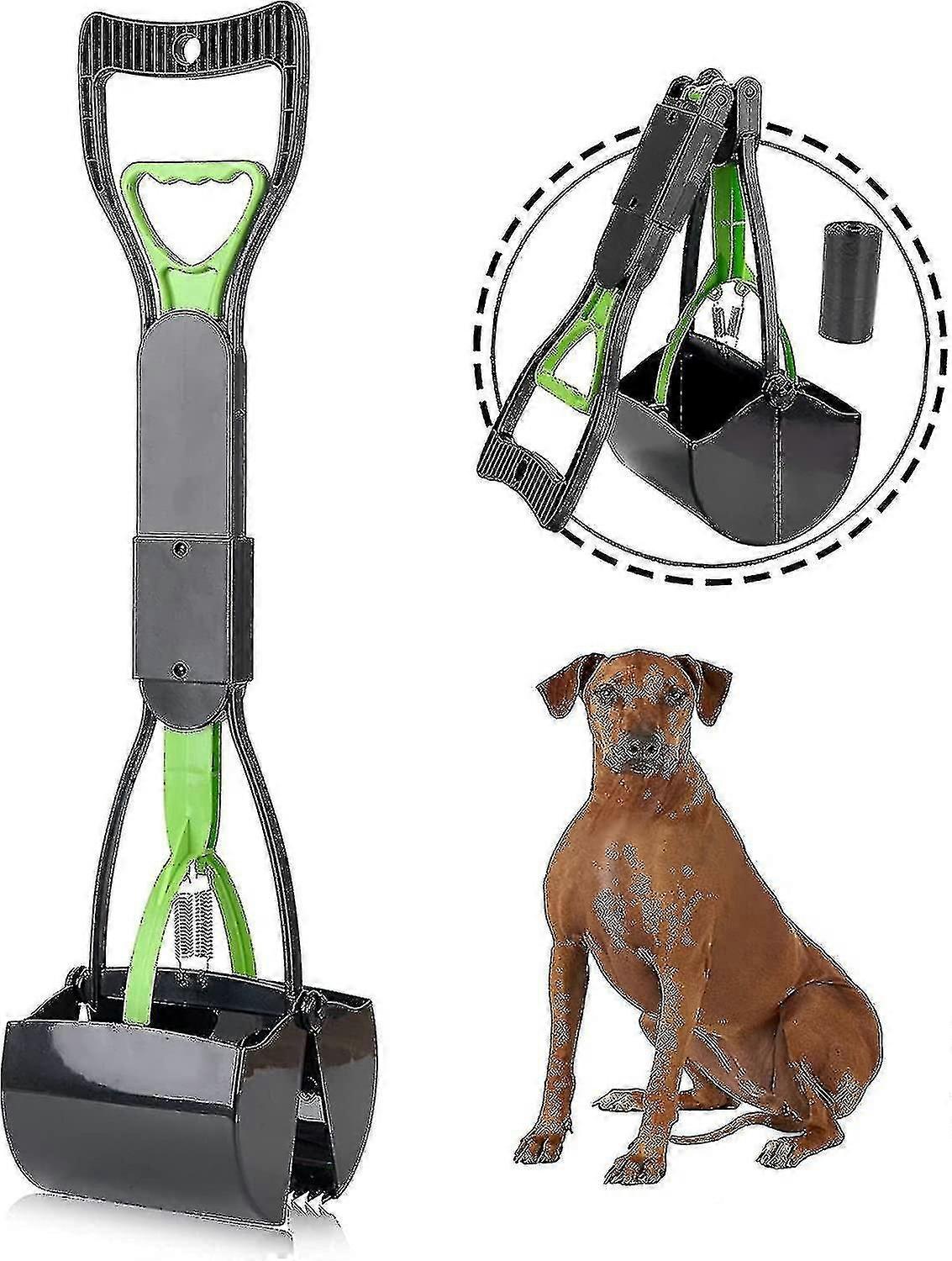 Heytea Pooper Scooper For Large Small Dogs, Foldable Dog Poop Waste Pick Up Shovel, Portable Dog Pooper Scooper With Long Handle & High Strength Durab