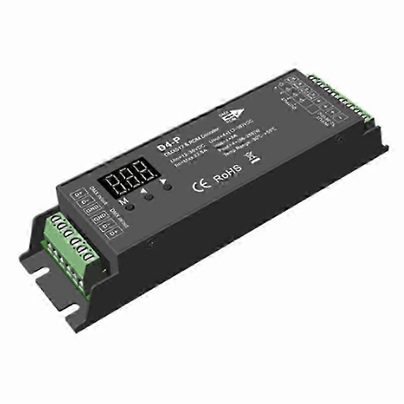 4-Kanal-PWM-Konstantspannungs-LED-Decoder-Controller mit Digitalanzeige und RDM-Technologie, XLR3-Anschlüssen, DC12-36V-Eingang