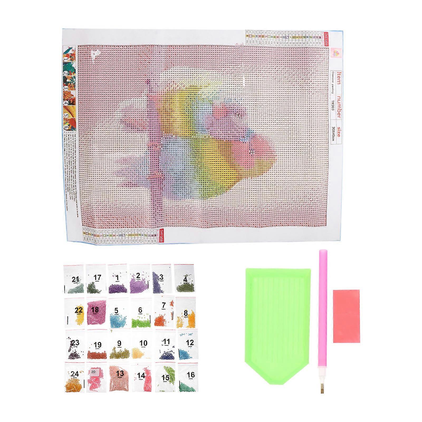 Diamond Drawing Bird Pattern Drill Painting Home Decoration Resin Assorted Color for Diy Craft 1 Set