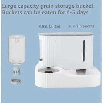 Automatic food dispenser, white, slow water release, large capacity, suitable for small and medium-sized pets