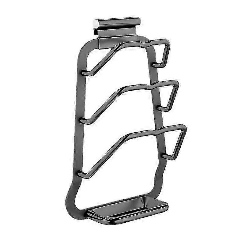 Wall Mounted Pan Lid Rack, Multifunctional Kitchen Cutting Board Storage Rack (Black)