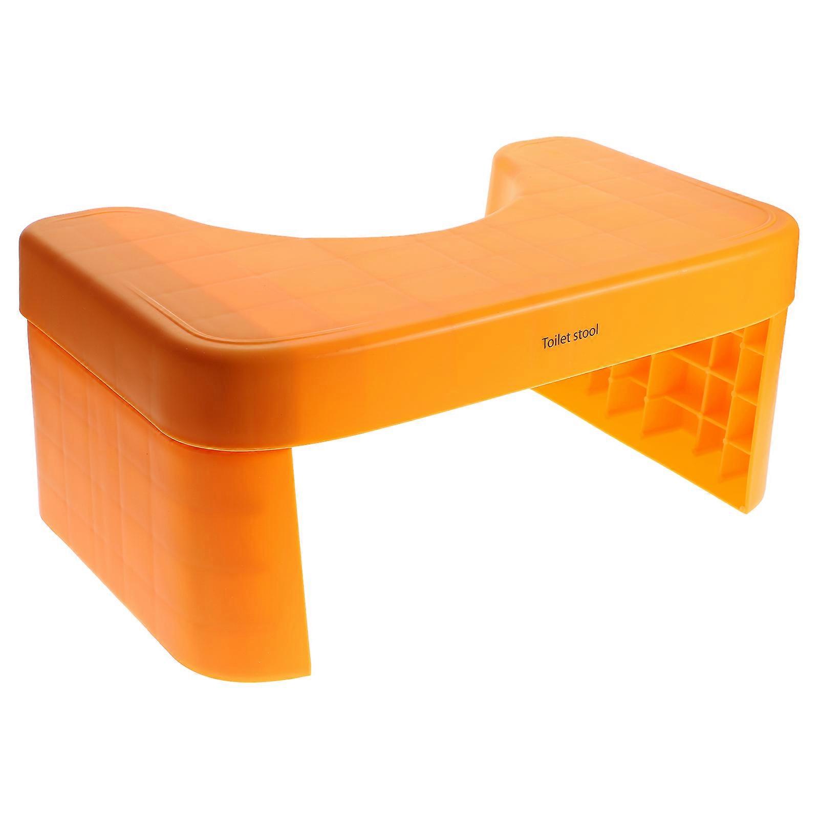 Orange Plastic Kids Toilet Stool with Antiskid Design and Stable Support for Home Use 12.5 x 9.8 x 7.9 inches
