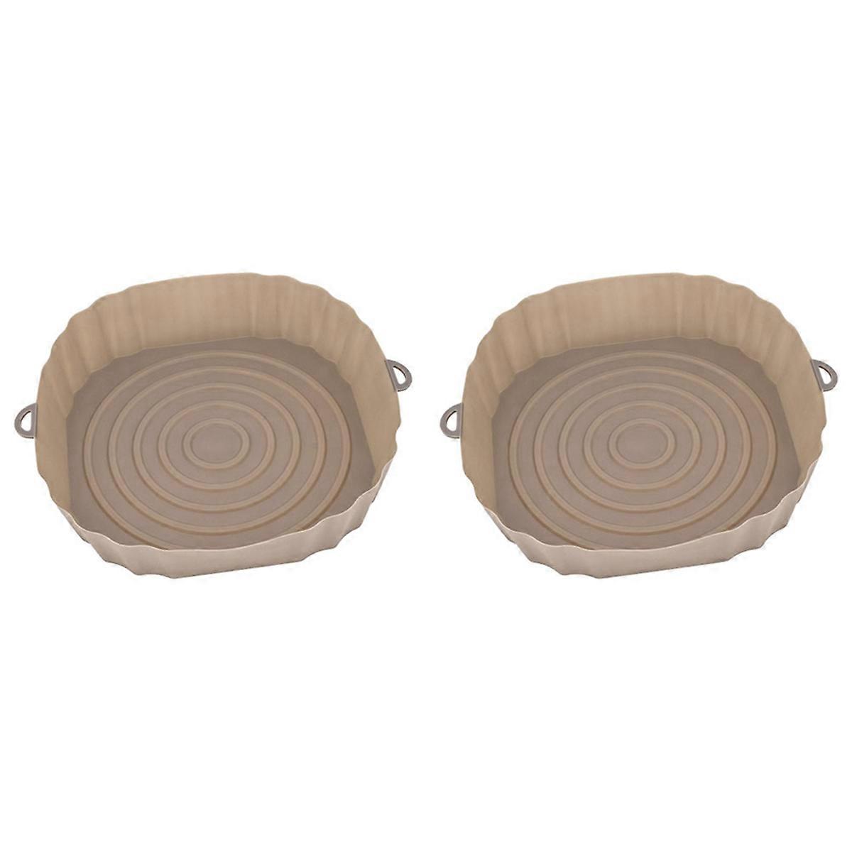 20Cm Air Fryers Oven Baking Tray Fried Chicken Basket Mat AirFryer Silicone Pot Round Replacemen Gri