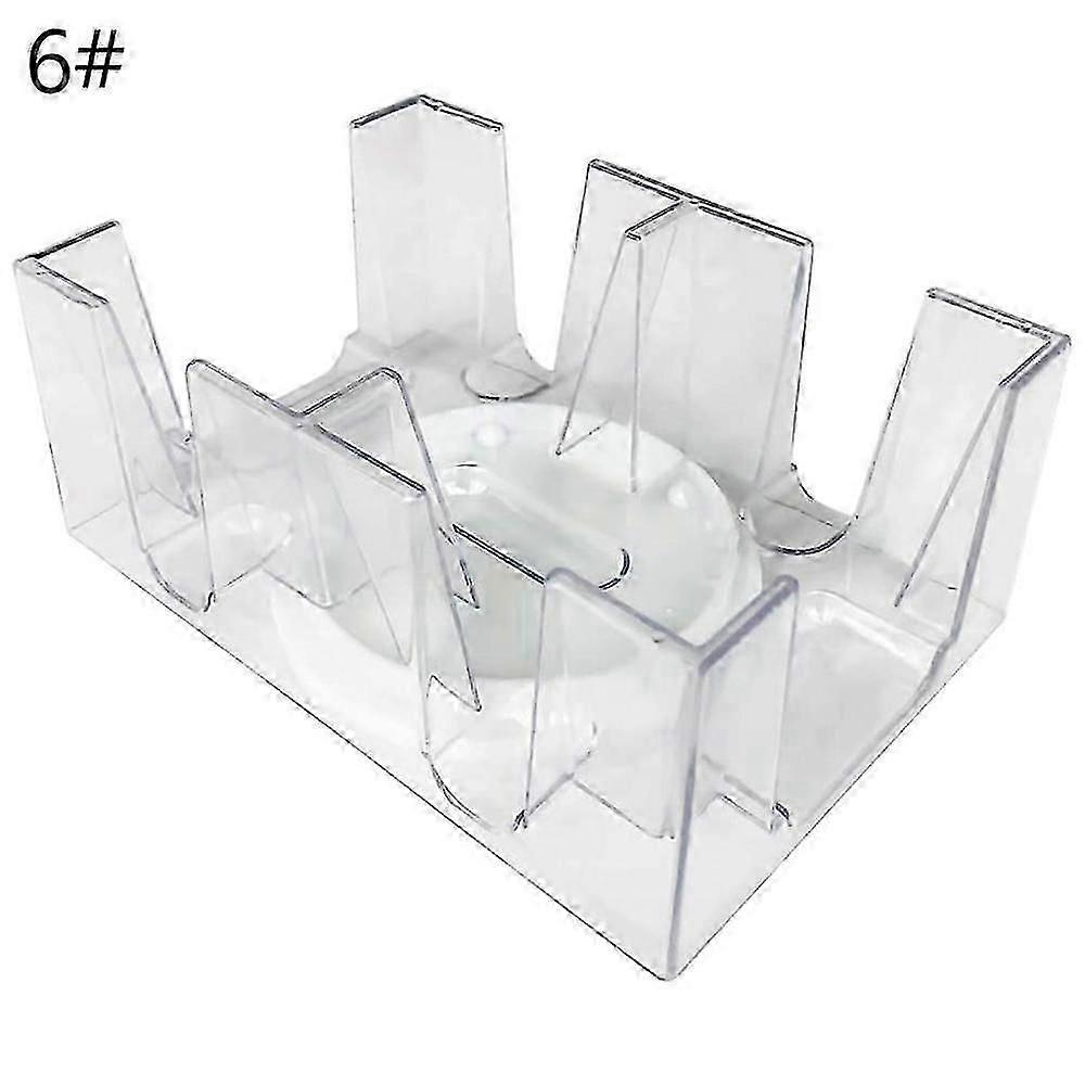 2/6 Deck Rotating Card Holder Clear Canasta Playing Card Tray Game Props