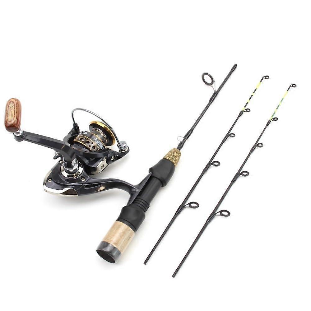 Ice Fishing Rod With Spinning Reel Double Pointed Portable Travel Pole For Saltwater And Freshwater Fishing