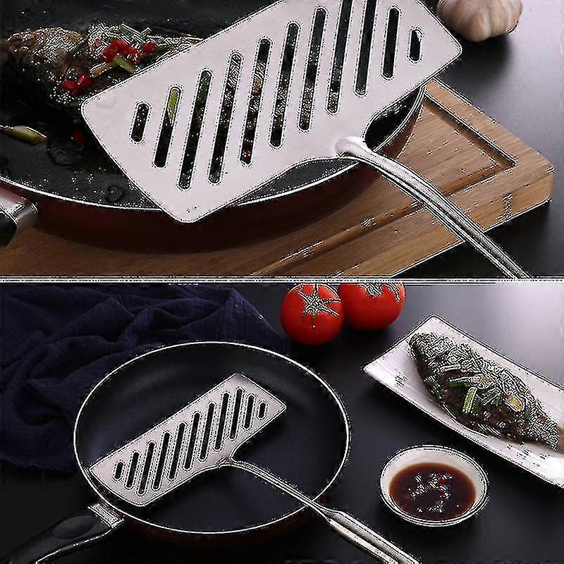 Stainless steel wide spatula, 1 piece, durable and easy to turn over, suitable for multiple scenarios