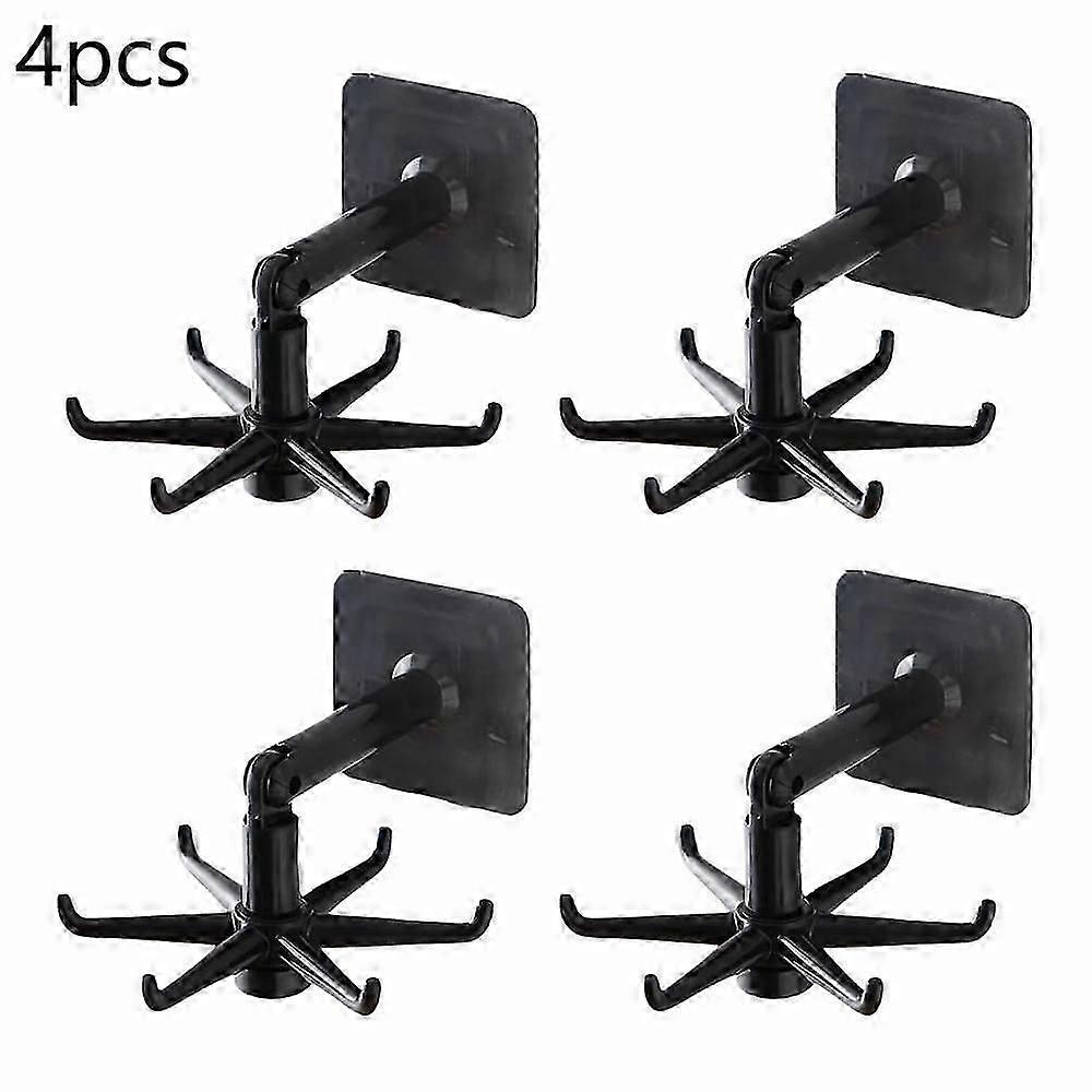 Rotating Hook Kitchen Spatula Spoon Storage Shelf Wall Mounted