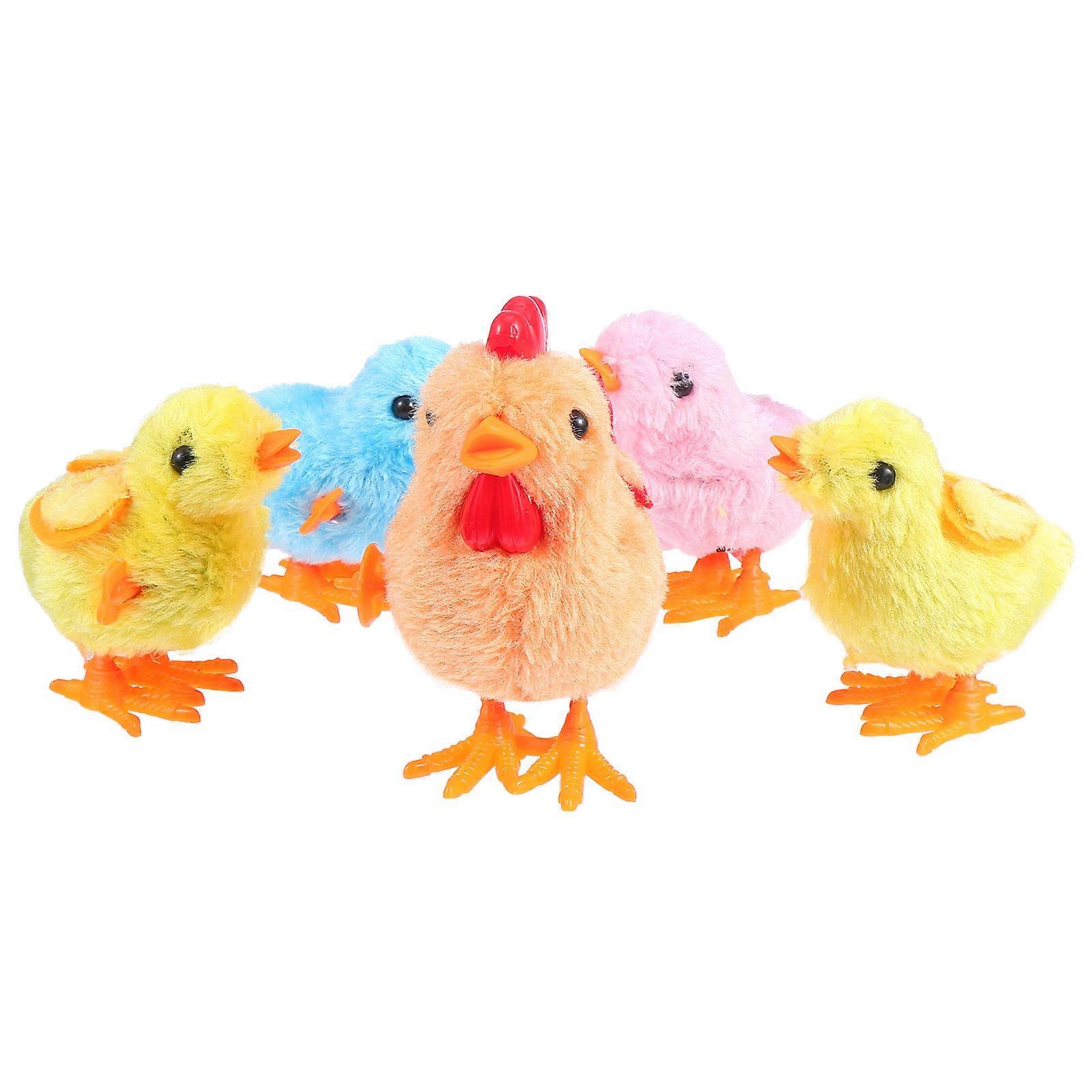 Wind-up Animals Toys 5Pcs Plush Clockwork Chicken For Kids Party Decorations Colorful Design