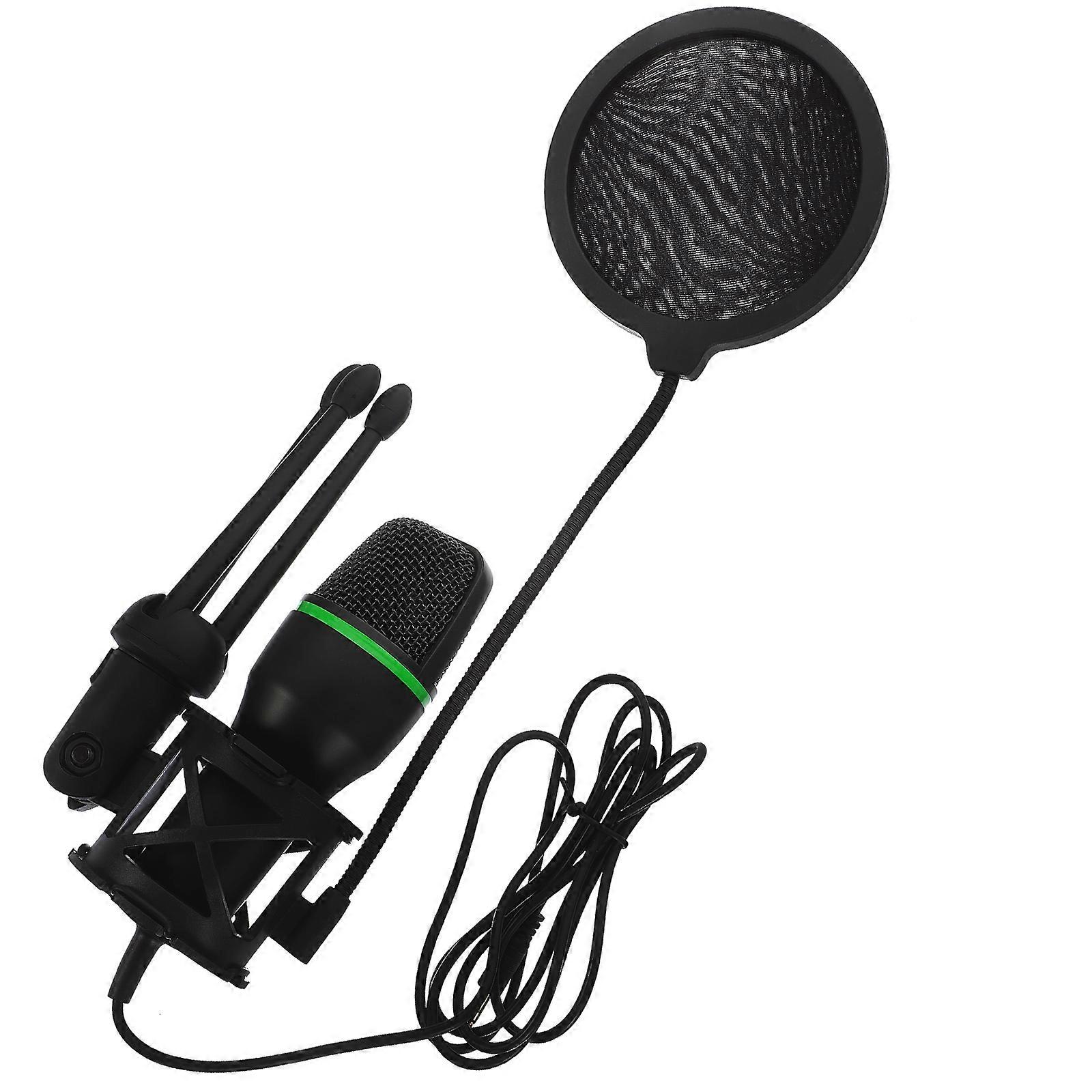1 Set Gaming Microphone Condenser Mic for Computer with Noise Reduction (Black)