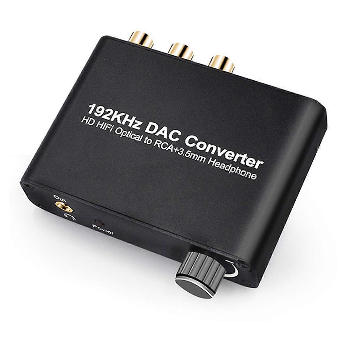192 Khz HD HIFI Coaxial Optical to Analog R/L Audio 3.5mm Jack Audio Decoder with Volume Control Converter