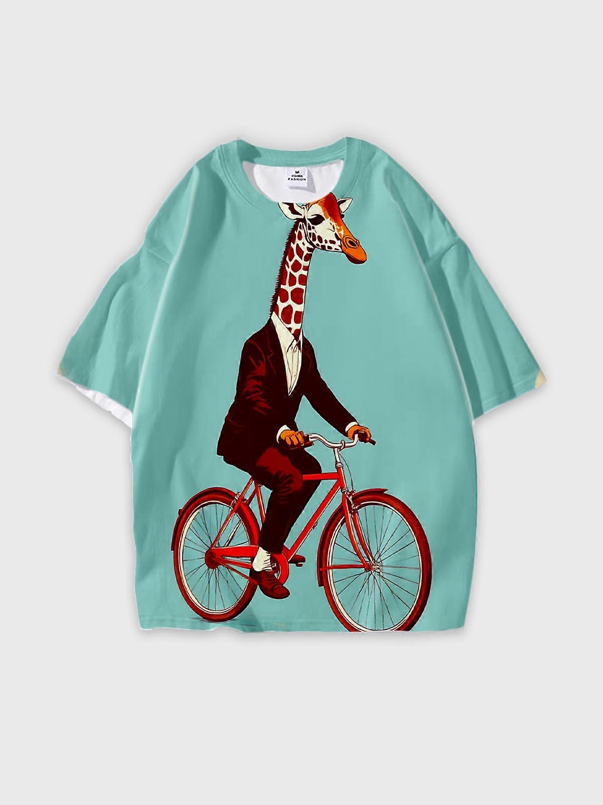 T-Shirt Short Sleeve Round Neck, Summer Casual Loose Graphic Tee, Unisex Pattern W2815